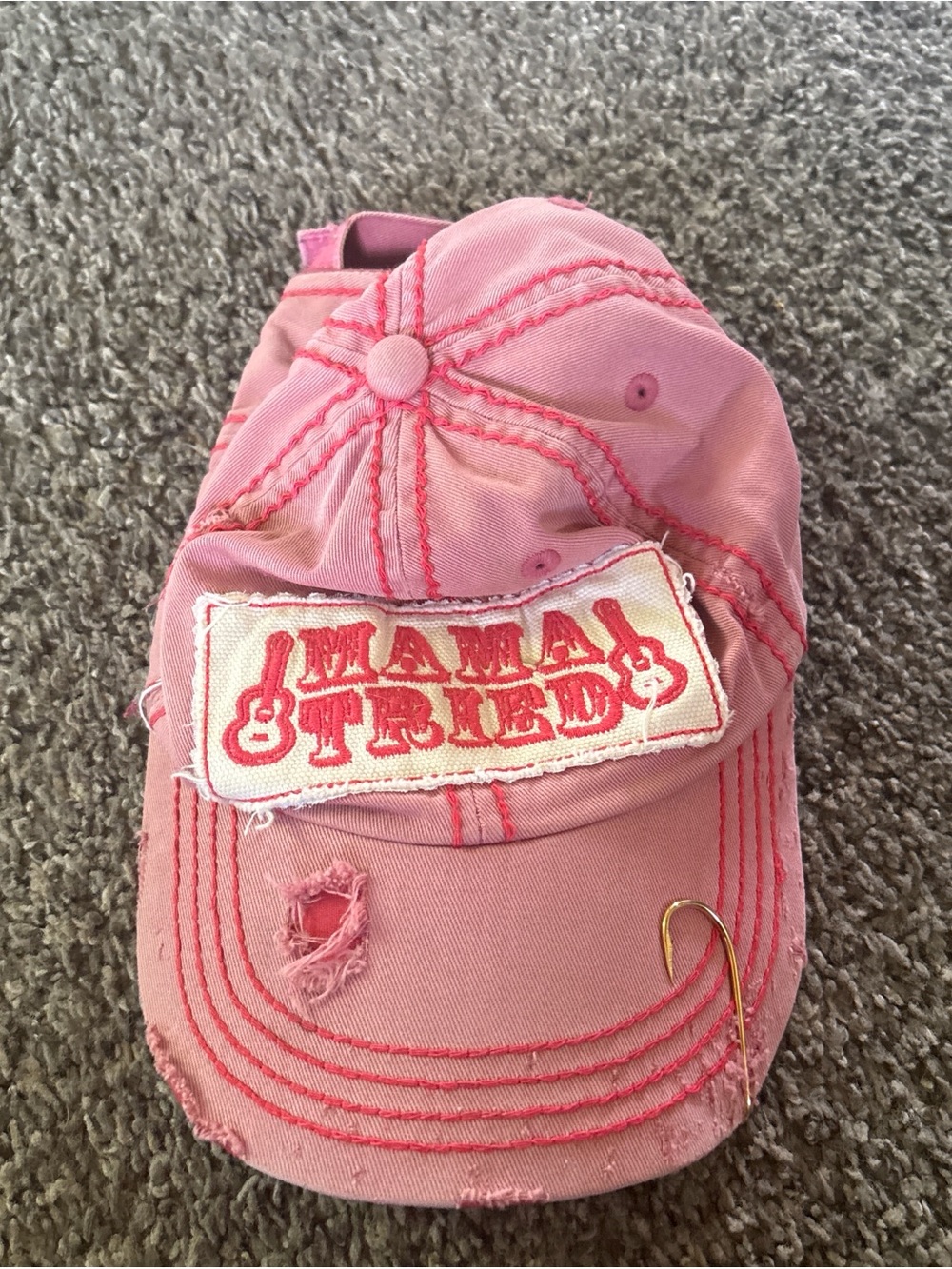 Pink Distressed Mama Tried Cap